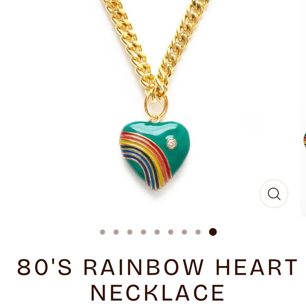 1980s Vintage Inspired Heart Pendant Necklace  Accents & Rhinestone